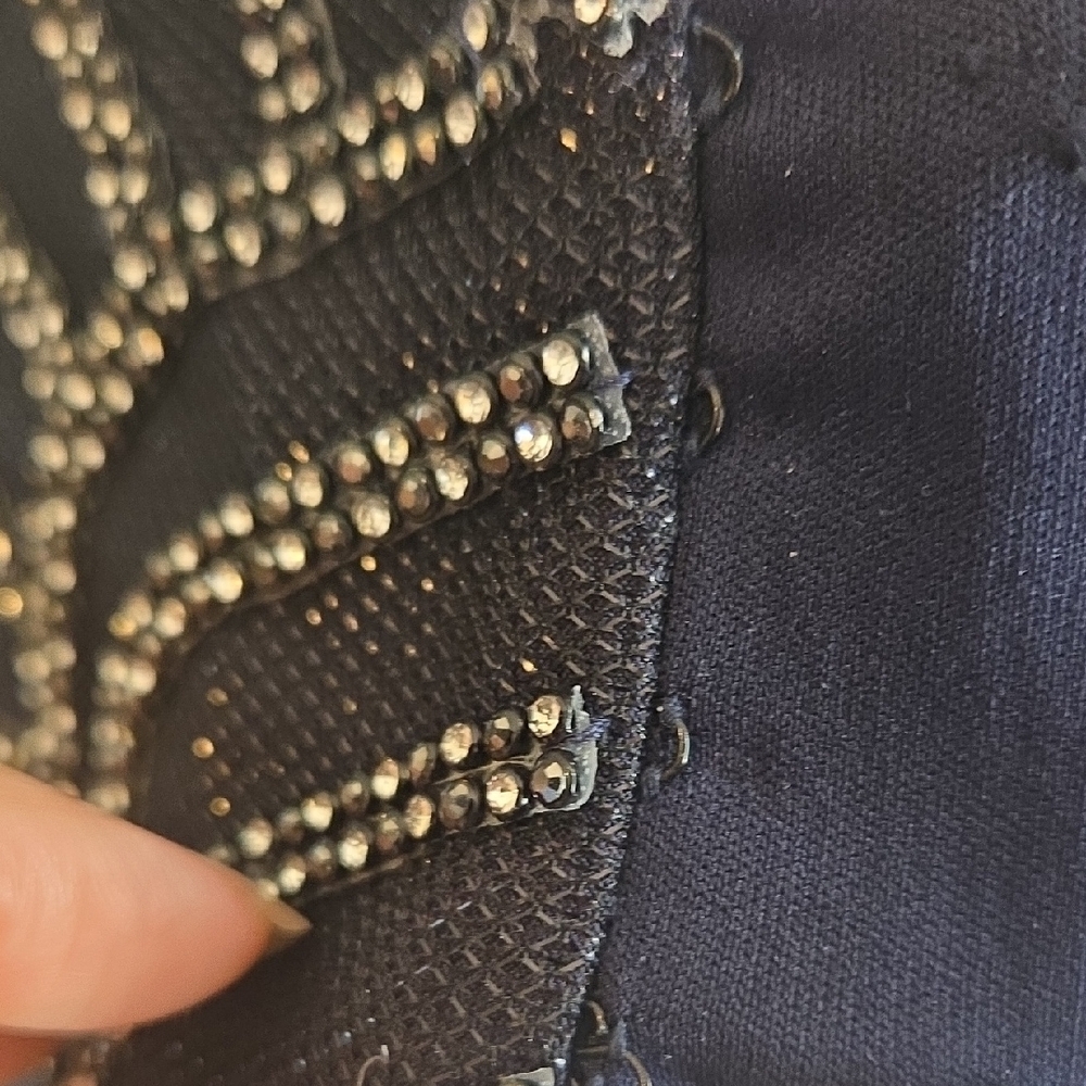 BEADED Jovani Navy Open Back Embellished Cocktail Dress NWT size 4 - Picture 11 of 16